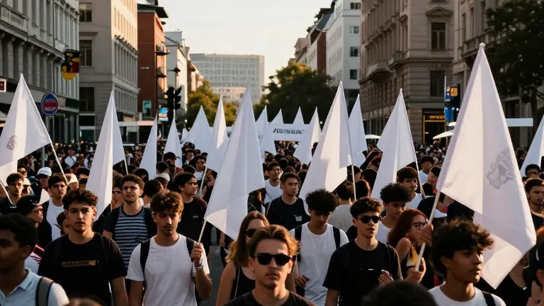 Illustration for: Serbian student group wins 141 seats to end 14-year rule
